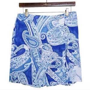 Ralph Lauren Athletic Golf Skirt | Blue & White Paisley Print | Size 8
